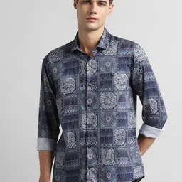 SIMON CARTER LONDON Slim Fit Ethnic Motifs Printed Pure Cotton Casual Shirt-picture-17