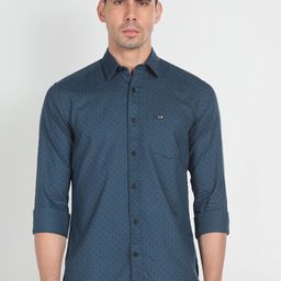 Arrow Sport Micro Ditsy Printed Slim Fit Cotton Casual Shirt-image-10