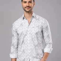 Klub Fox Men Slim Fit Opaque Printed Casual Shirt-picture-5