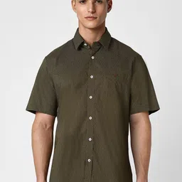 Van Heusen Sport Slim Fit Micro Ditsy Printed Pure Cotton Casual Shirt-image-86