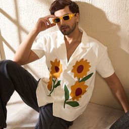 FUGAZEE Floral Printed Corduroy Cotton Casual Shirt-image-14