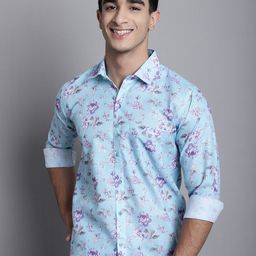 Armaan Ethnic Classic Floral Printed Cotton Casual Shirt-image-79