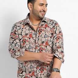 Instafab Plus Classic Abstract Printed Cotton Casual Shirt-45