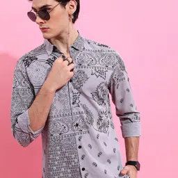 KETCH Slim Fit Floral Printed Cotton Casual Shirt-image-63
