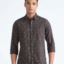 Flying Machine Slim Fit Abstract Printed Pure Cotton Casual Shirt-image-13