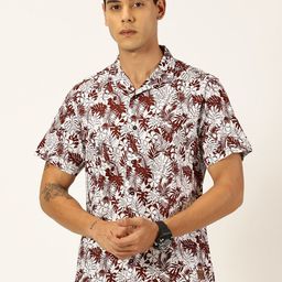 Provogue Slim Fit Floral Cuban Collar Printed Cotton Casual Shirt-image-49