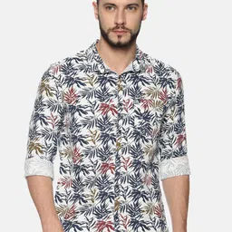SHOWOFF Men Standard Slim Fit Spread Collar Floral Printed Cotton Casual Shirt-image-17