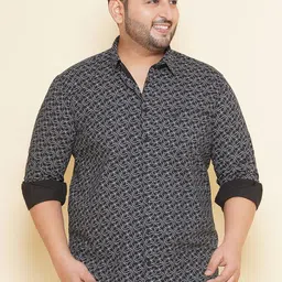 John Pride Plus Size Floral Printed Pure Cotton Casual Shirt-image-80