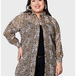 BUY NEW TREND 
Plus Size Boxy Fit Animal Printed Casual Shirt-40