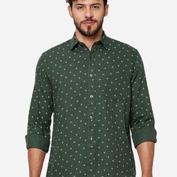 Greenfibre Micro Ditsy Printed Spread Collar Pure Cotton Casual Shirt-picture-15