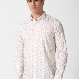SIMON CARTER LONDON Conversational Printed Spread Collar Pure Cotton Casual Shirt-image-78