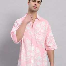 HANDICRAFT PALACE Comfort Floral Printed Spread Collar Pure Cotton Oversized Casual Shirts-image-88