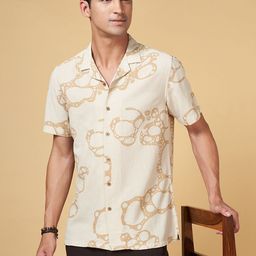 7 Alt by Pantaloons Relaxed Fit Floral Printed Cuban Collar Casual Shirt-picture-39