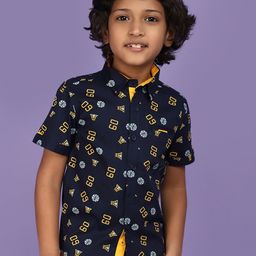 V-Mart Boys Conversational Printed Cotton Casual Shirt-image-97