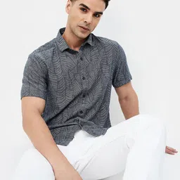 CODE by Lifestyle Men Abstract Printed Spread Collar Casual Shirt-image-75