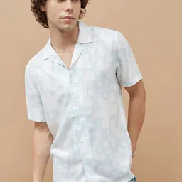 Fame Forever by Lifestyle Men Cuban Collar Abstract Printed Casual Shirt-image-54