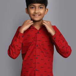 V-Mart Boys Conversational Printed Cotton Casual Shirt-image-61
