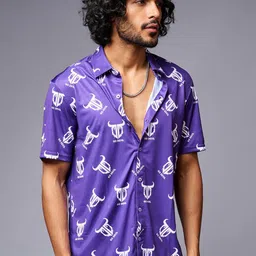 GO DEVIL Conversational Printed Casual Shirt-image-7