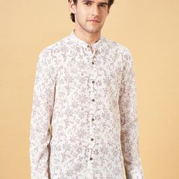 indus route by Pantaloons Floral Printed Mandarin Collar Long Sleeves Cotton Casual Shirt-image-35