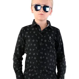 BAESD Boys Classic Spread Collar Long Sleeves Conversational Printed Casual Shirt-image-28