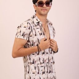 DEZANO Classic Abstract Printed Casual Shirt-image-9