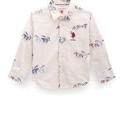 U.S. Polo Assn. Kids Boys Classic Graphic Printed Twill Spread Collar Casual Shirt-picture-10