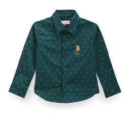 U.S. Polo Assn. Kids Boys Classic Fit Floral Printed Roll-Up Sleeves Casual Shirt-picture-20