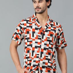 Kotty Men Geometric Printed Casual Shirt-image-64