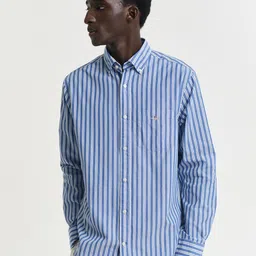 GANT Men Button-Down Collar Vertical Striped Cotton Casual Shirt-image-67