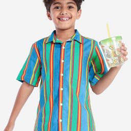 BONKIDS Boys Standard Candy Striped Cotton Casual Shirt-image-36
