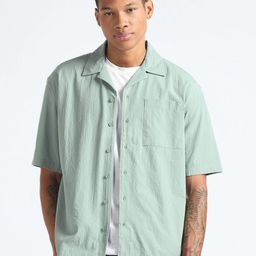 Flying Machine Textured Cuban Collar Drop-Shoulder Seersucker Oversized Casual Shirt-image-42