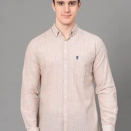 Red Tape Vertical Stripes Button-Down Collar Cotton Casual Shirt-image-24