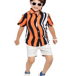 BAESD Boys Comfort Striped Spread Collar Short Sleeves Casual Shirt-image-99
