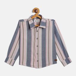 JWAAQ Boys Relaxed Striped Pure Cotton Casual Shirt-image-53
