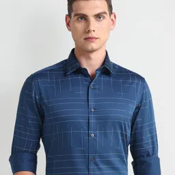 Arrow Slim Fit Geometric Printed Twill Weave Pure Cotton Formal Shirt-picture-0