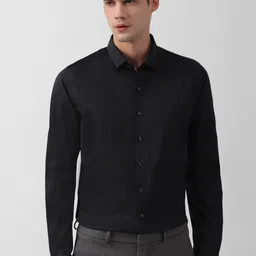 SIMON CARTER LONDON Slim Fit Opaque Vertical Striped Pure Cotton Casual Shirt-image-83