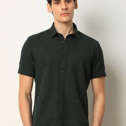 RARE RABBIT Men Rissa Slim Fit Textured Cotton Shirt-image-47