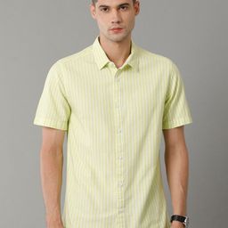 Voi Jeans Slim Fit Opaque Striped Pure Cotton Casual Shirt-image-78