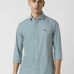 Van Heusen Sport Men Spread Collar Striped Cotton Slim Fit Casual Shirt-image-94