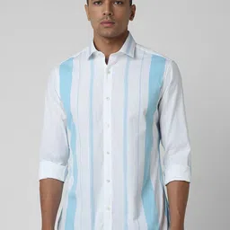Van Heusen Sport Men Vertical Striped Spread Collar Cotton Casual Slim Fit Shirt-image-90