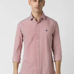 Van Heusen Sport Men Spread Collar Striped Cotton Slim Fit Casual Shirt-image-21