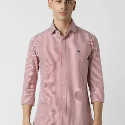 Van Heusen Sport Men Spread Collar Striped Cotton Slim Fit Casual Shirt-image-50