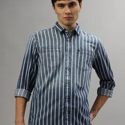 Iconic Vertical Striped Casual Shirt-image-49