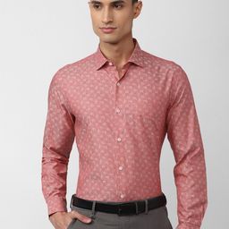 Peter England Elite Men Slim Fit Floral Printed Formal Shirt-picture-3