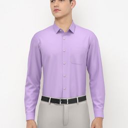 Peter England Men Purple Textured Formal Shirt-image-15