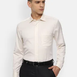 Louis Philippe Men Cream-Coloured Formal Shirt-image-39