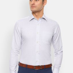 Louis Philippe Men Grey Regular Fit Checked Formal Shirt-image-38