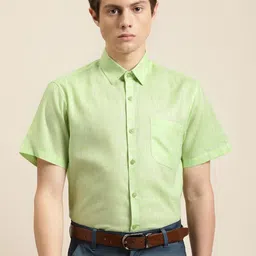 SOJANYA Men Green Classic Regular Fit Solid Formal Shirt-image-67