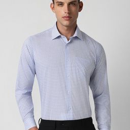 Van Heusen Micro Checks Opaque Cotton Formal Shirt-image-23
