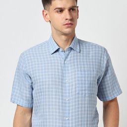 Van Heusen Checked Linen & Cotton Formal Shirt-image-38